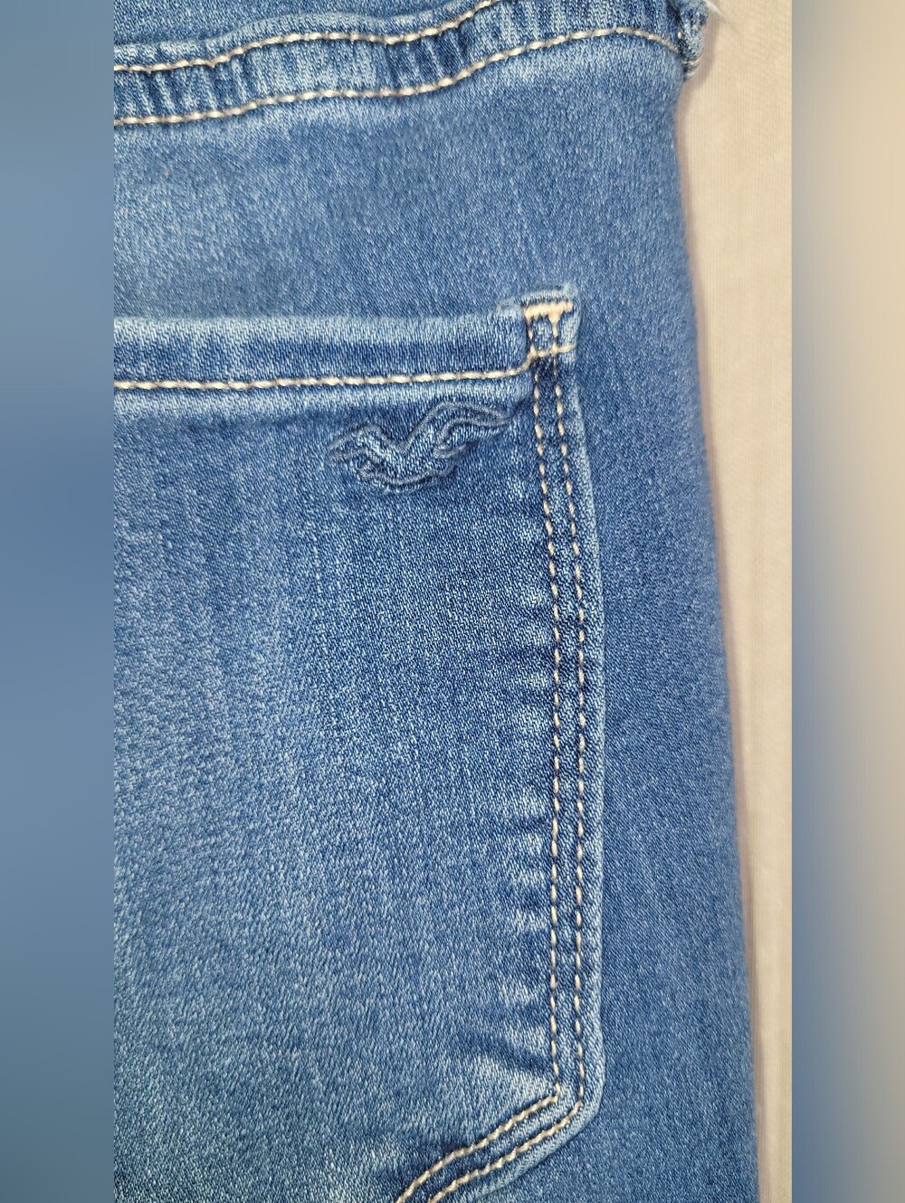 Hollister Low Rise Jean Leggings Classic Blue Distressed Skinny Jeans - 7R 28 - Picture 4 of 16